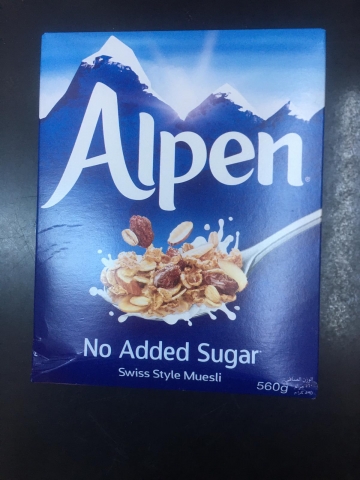 ALPEN MUESLI NO ADDED SUGAR 560 GR